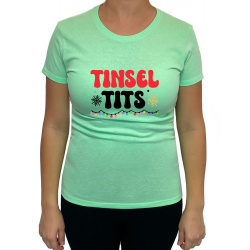 Tricou Jingle bells tinsel tits - Heavy Cotton Femei - D000057F