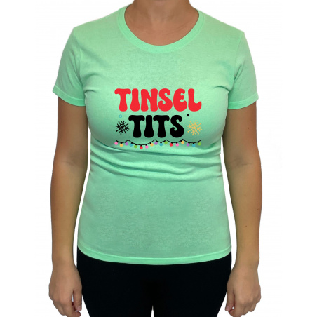 Tricou Jingle bells tinsel tits - Heavy Cotton Femei - D000057F