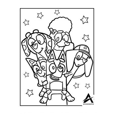 Pagini de colorat personaje Bluey format .pdf - eBook8 Avozenevo