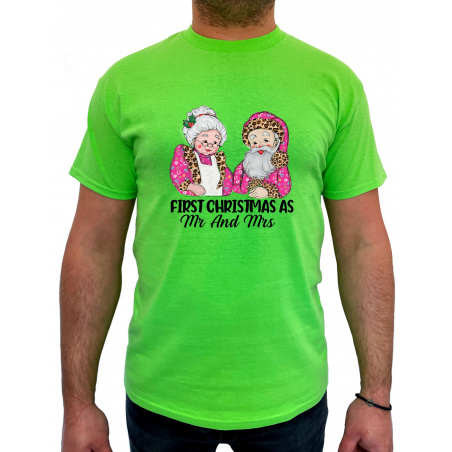 Tricou First Christmas As MR And MRS - Heavy Cotton Barbati - D000054U