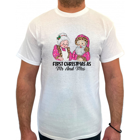 Tricou First Christmas As MR And MRS - Heavy Cotton Barbati - D000054U