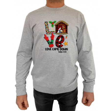 Bluza Love Came Down  - Crew Neck Sweatshirt Barbati - D000058U