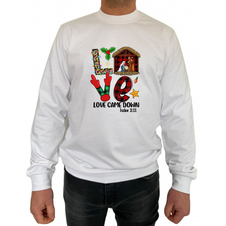 Bluza Love Came Down  - Crew Neck Sweatshirt Barbati - D000058U