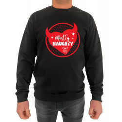 Bluza Mostly Naughty And Somewhat Nice  - Crew Neck Sweatshirt Barbati - D000059M