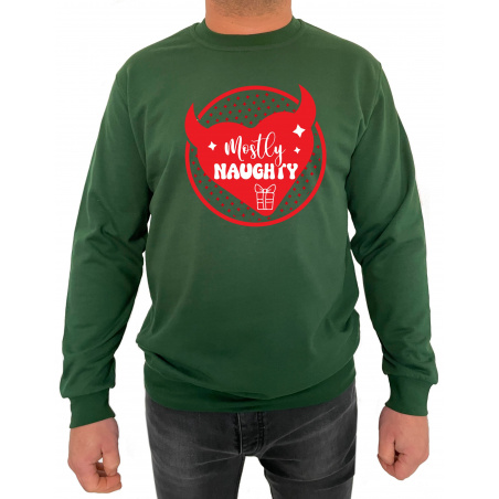 Bluza Mostly Naughty And Somewhat Nice  - Crew Neck Sweatshirt Barbati - D000059M