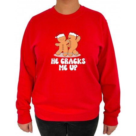 Bluza She Is So Sweet, He Craks Me  - Crew Neck Sweatshirt Femei - D000061F