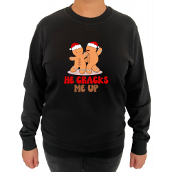 Bluza She Is So Sweet, He Craks Me  - Crew Neck Sweatshirt Femei - D000061F