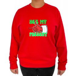 Bluza She's My Gift He's My Present  - Crew Neck Sweatshirt Femei - D000062F