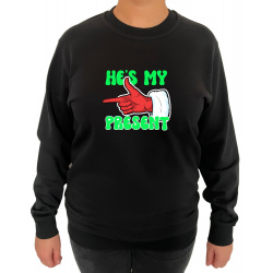 Bluza She's My Gift He's My Present  - Crew Neck Sweatshirt Femei - D000062F