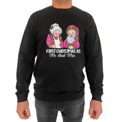 Bluza First Christmas As MR And MRS  - Crew Neck Sweatshirt Barbati - D000054U