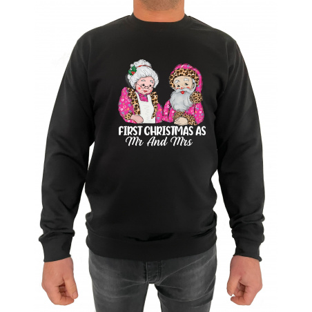 Bluza First Christmas As MR And MRS  - Crew Neck Sweatshirt Barbati - D000054U