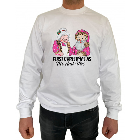 Bluza First Christmas As MR And MRS  - Crew Neck Sweatshirt Barbati - D000054U