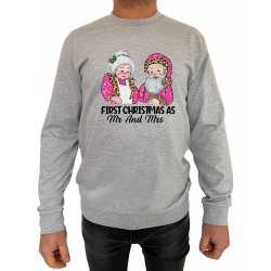 Bluza First Christmas As MR And MRS  - Crew Neck Sweatshirt Barbati - D000054U