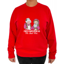 Bluza First Christmas As MR And MRS  - Crew Neck Sweatshirt Femei - D000054U