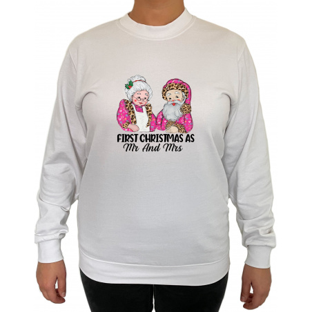 Bluza First Christmas As MR And MRS  - Crew Neck Sweatshirt Femei - D000054U