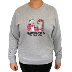 Bluza First Christmas As MR And MRS  - Crew Neck Sweatshirt Femei - D000054U