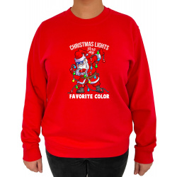 Bluza Christmas Lights Are My Favorite Color  - Crew Neck Sweatshirt Femei - D000085U