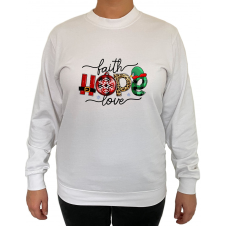 Bluza Faith Hope Love  - Crew Neck Sweatshirt Femei - D000087U