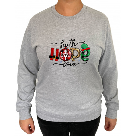 Bluza Faith Hope Love  - Crew Neck Sweatshirt Femei - D000087U