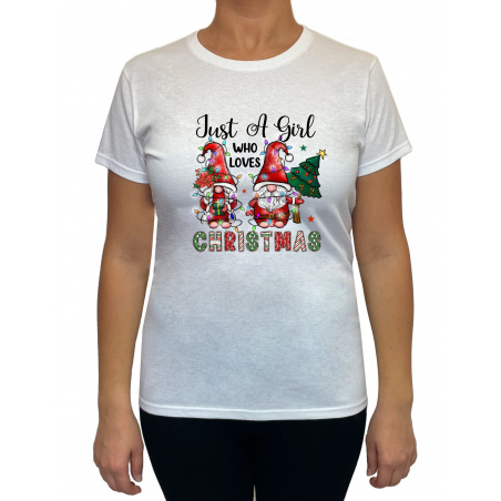 Tricou Just A Girl Who Loves Christmas - Heavy Cotton Femei - D000090F