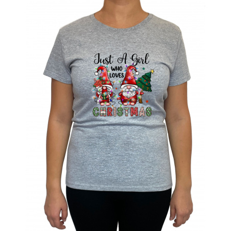 Tricou Just A Girl Who Loves Christmas - Heavy Cotton Femei - D000090F