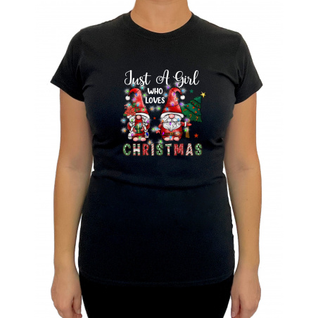 Tricou Just A Girl Who Loves Christmas - Heavy Cotton Femei - D000090F