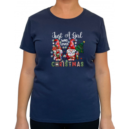 Tricou Just A Girl Who Loves Christmas - Heavy Cotton Femei - D000090F