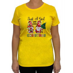 Tricou Just A Girl Who Loves Christmas - Heavy Cotton Femei - D000090F