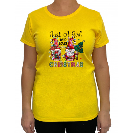 Tricou Just A Girl Who Loves Christmas - Heavy Cotton Femei - D000090F