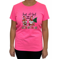 Tricou Just A Girl Who Loves Christmas - Heavy Cotton Femei - D000090F