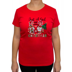 Tricou Just A Girl Who Loves Christmas - Heavy Cotton Femei - D000090F