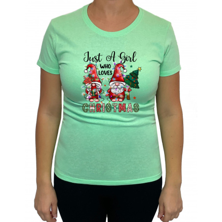 Tricou Just A Girl Who Loves Christmas - Heavy Cotton Femei - D000090F