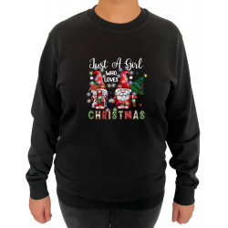 Bluza Just A Girl Who Loves Christmas  - Crew Neck Sweatshirt Femei - D000090F