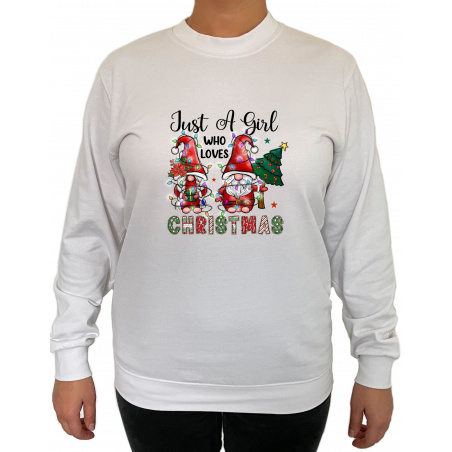 Bluza Just A Girl Who Loves Christmas  - Crew Neck Sweatshirt Femei - D000090F