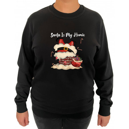 Bluza Santa Is My Homie  - Crew Neck Sweatshirt Femei - D000091U