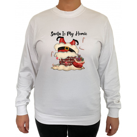 Bluza Santa Is My Homie  - Crew Neck Sweatshirt Femei - D000091U