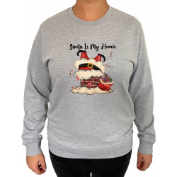 Bluza Santa Is My Homie  - Crew Neck Sweatshirt Femei - D000091U