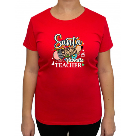 Tricou Santa's favorite Teacher - Heavy Cotton Femei - D000092F