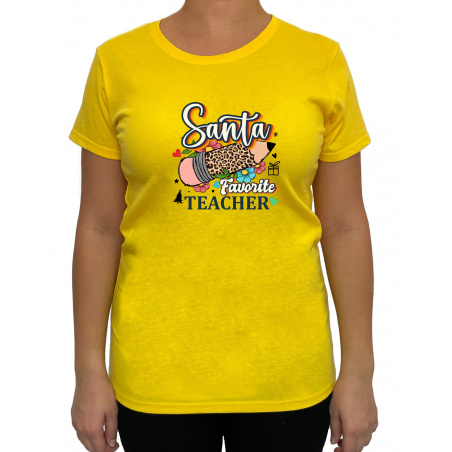 Tricou Santa's favorite Teacher - Heavy Cotton Femei - D000092F