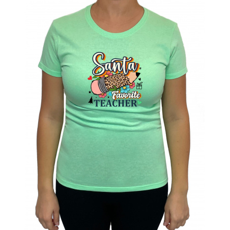 Tricou Santa's favorite Teacher - Heavy Cotton Femei - D000092F