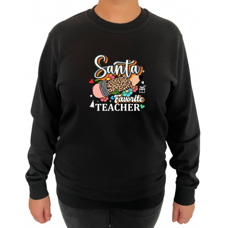 Bluza Santa's favorite Teacher  - Crew Neck Sweatshirt Femei - D000092F