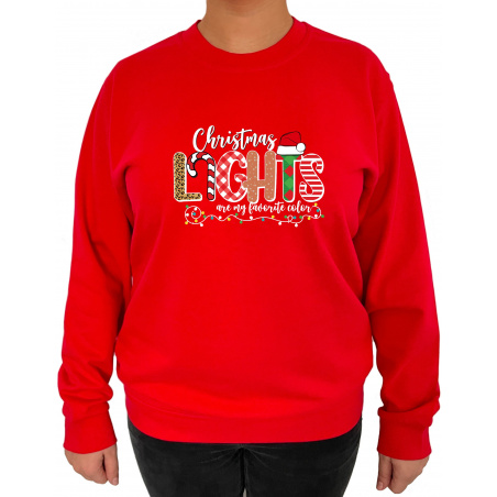 Bluza Christmas Lights Are My Favorite Color  - Crew Neck Sweatshirt Femei - D000095U