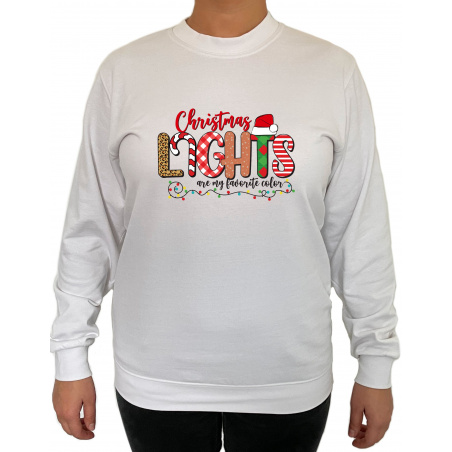 Bluza Christmas Lights Are My Favorite Color  - Crew Neck Sweatshirt Femei - D000095U