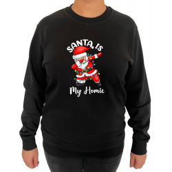 Bluza Santa Is My Homie  - Crew Neck Sweatshirt Femei - D0000101U