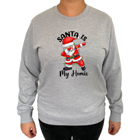 Bluza Santa Is My Homie  - Crew Neck Sweatshirt Femei - D0000101U