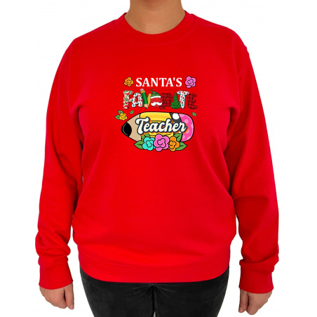 Bluza Santa's favorite Teacher  - Crew Neck Sweatshirt Femei - D0000102F