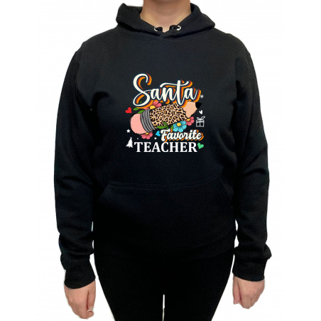 Hanorac Santa's favorite Teacher Unisex - D000092F