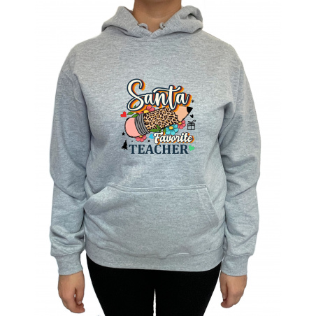 Hanorac Santa's favorite Teacher Unisex - D000092F