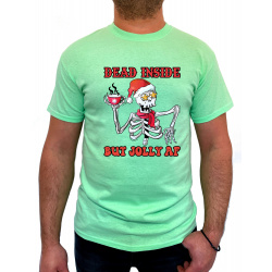 Tricou Dead Inside but Jolly AF - Heavy Cotton Barbati - D000074U