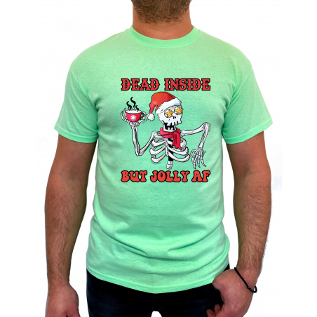 Tricou Dead Inside but Jolly AF - Heavy Cotton Barbati - D000074U